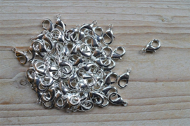 Metalen Karabinerverschluss Silberfarbe ca. 9 x 15 mm pro 4 Stuck