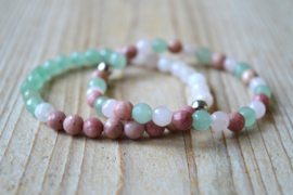 Armband Rhodoniet-Rozenkwarts-Aventurijn 6 mm