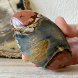 Polychroom Jaspis gepolijste sculptuur