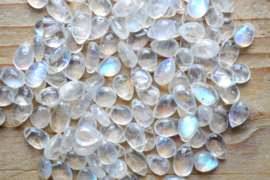 Regenboog Maansteen platte briolettes ca. 5/6 x 8/9 mm A klasse per stuk