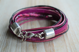 DIY Pakket Armband XL D Fuchsia/Zwart