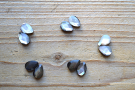 Schelp gefacetteerde platte druppels parelmoer ca. 8 x 12 mm per 2