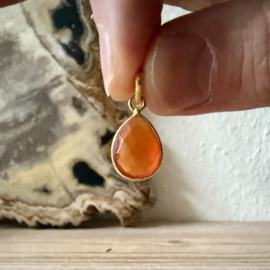 Verguld Sterling zilver hangertje met Carneool