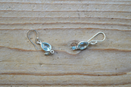 Sterling zilver Oorbellen met Blauwe Topaas