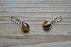 Sterling zilver Oorbellen met Tijgeroog