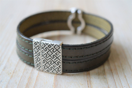 DIY Pakket Armband met magneet en schuiver Olijf