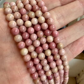 Rhodoniet ronde kralen ca. 6 mm