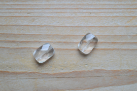 Bergkristal gefacetteerde platte rechthoekjes ca. 10 x 14 mm A klasse per 2