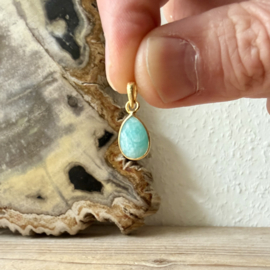 Verguld Sterling zilver hangertje met Amazoniet