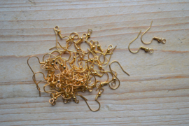 RVS Gold plated Oorhaken ca. 16 x 22 mm per paar
