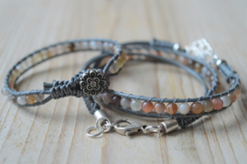 Set moeder-dochter armband met Botswana Agaat
