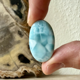 Larimar cabochon ca. 19 x 30 mm