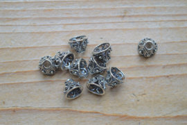 Kraalkap sterling zilver ca. 9,5 x 9,5 x 7,5 mm (per 2)