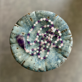 Amazoniet-Rozenkwarts-Amethist Mala