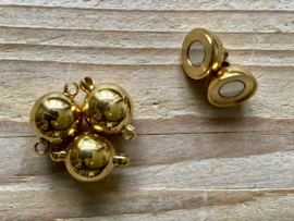 RVS Gold plated bolmagneet ca. 14 mm per stuk