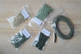 DIY Pakket Armband I 3-Wikkelarmband Groen/Zilver