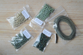 DIY Pakket Armband 3-Wikkelarmband Groen/Zilver