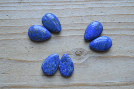 Lapis Lazuli platte druppels ca. 12 x 18 mm (natuurlijk) per 2