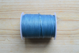 Rundleer 1 mm Metallic Blauw per meter