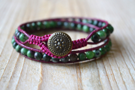 Wraparmband met 5 mm Ruby Zoisïet