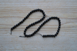 Zwarte toermalijn gefacetteerde ronde kralen ca. 6 mm