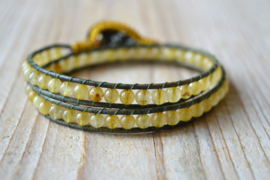 Wraparmband met 4 mm Rutielkwarts
