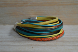 DIY Pakket Armband XL G Oranje/Turquoise/Geel