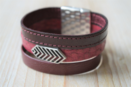 DIY Pakket Armband met magneet en schuiver Bordeaux A