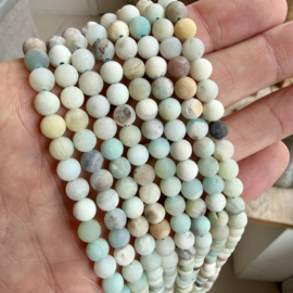 Mehrfarbig Amazoniet MATT runde Perlen 6 mm