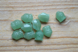 Aventurijn kraal gecarfd Boeddhahoofd ca. 10 x 12 mm per stuk