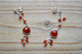 Sterling zilver Oorstekers met Carneool