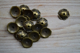 Bronskleurige kraalkap ca. 17 mm per 10 stuks
