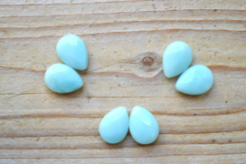 Amazoniet gefacetteerde platte druppels ca. 13 x 18 mm per 2