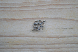 Tussenstuk sterling zilver Bloem II ca. 14 x 21 mm