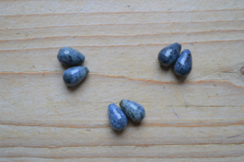 Dumortieriet  gefacetteerde ronde druppels ca. 8 x 13 mm per 2