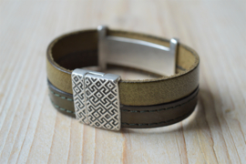 DIY Pakket Armband met magneet en schuiver Olijf