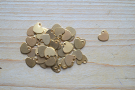 RVS Gold plated bedel hart ca. 10 mm per stuk
