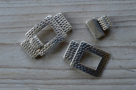 Metalen haaksluiting 15 mm Rechthoek ca. 25 x 49 mm per stuk