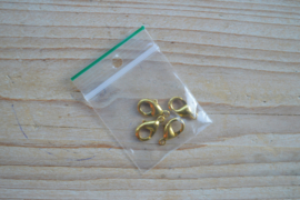 Goudkleurige karabijnslotjes ca. 9 x 15 mm per 4 stuks
