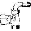 Heimeier radiatorkraan 1/2 recht met bocht