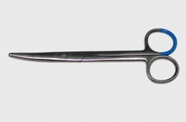 Stille Chirurgische Schaar, 15cm, spits/stomp, gebogen, steriel
