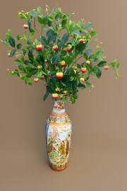 Grote hoge kunsttakken van de lampion plant groen/rood 110 cm