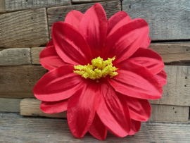 Kunstbloemen dahlia rood, diameter 12 cm