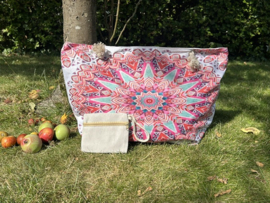 Ibiza Strandtas & Shopper – Mandala Roze (38 x 57 cm)