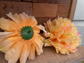 Kunstbloemen dahlia peach diameter 15 cm