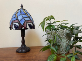 Tiffany lamp, tafellamp 30x15 cm pauwveren lamp