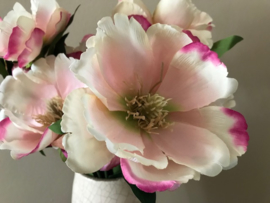 Kunstbloemen, boeket magnolia's creme/roze 54 cm