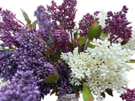 Kunsttak Sering paars in knop - Kunstbloem op steel 60 cm