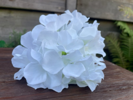 Kunstbloemen hortensia wit diameter 14 cm