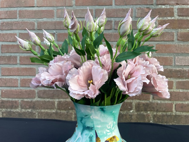 Kunstbloemen lisianthus met knop hoogte 47 cm